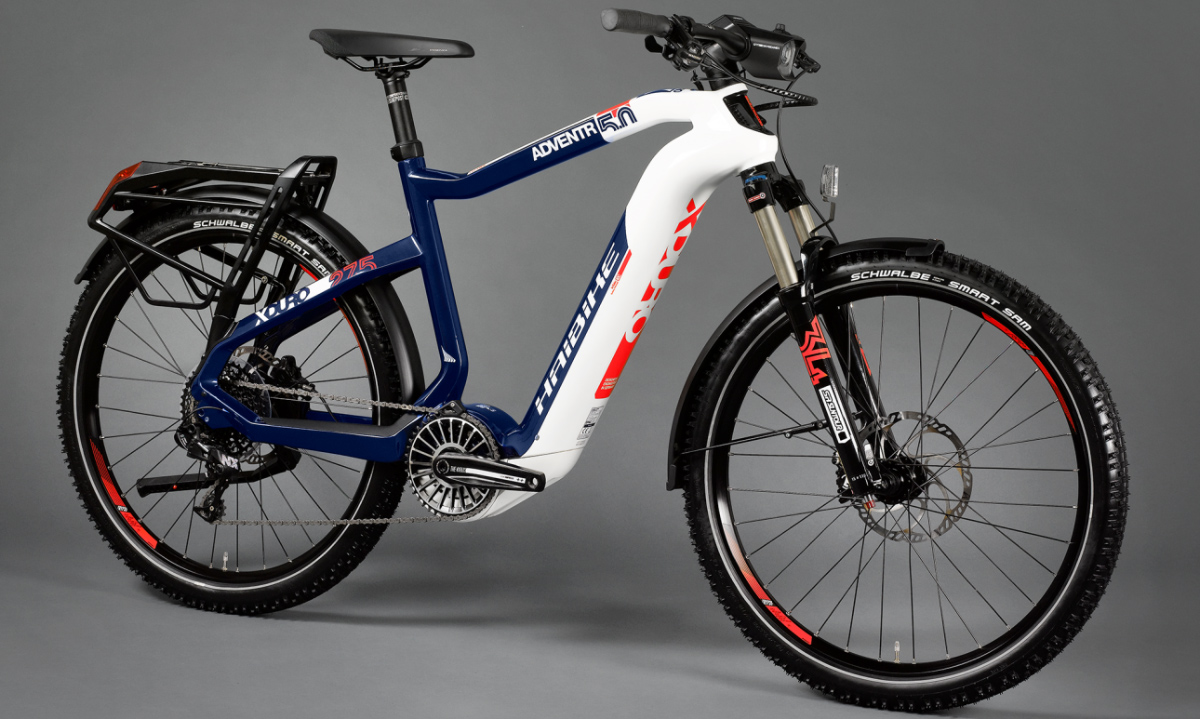 Электровелосипед Haibike XDURO AllMtn 5.0 Carbon FLYON 27,5"/29" (2020) 2020 Бело-синий